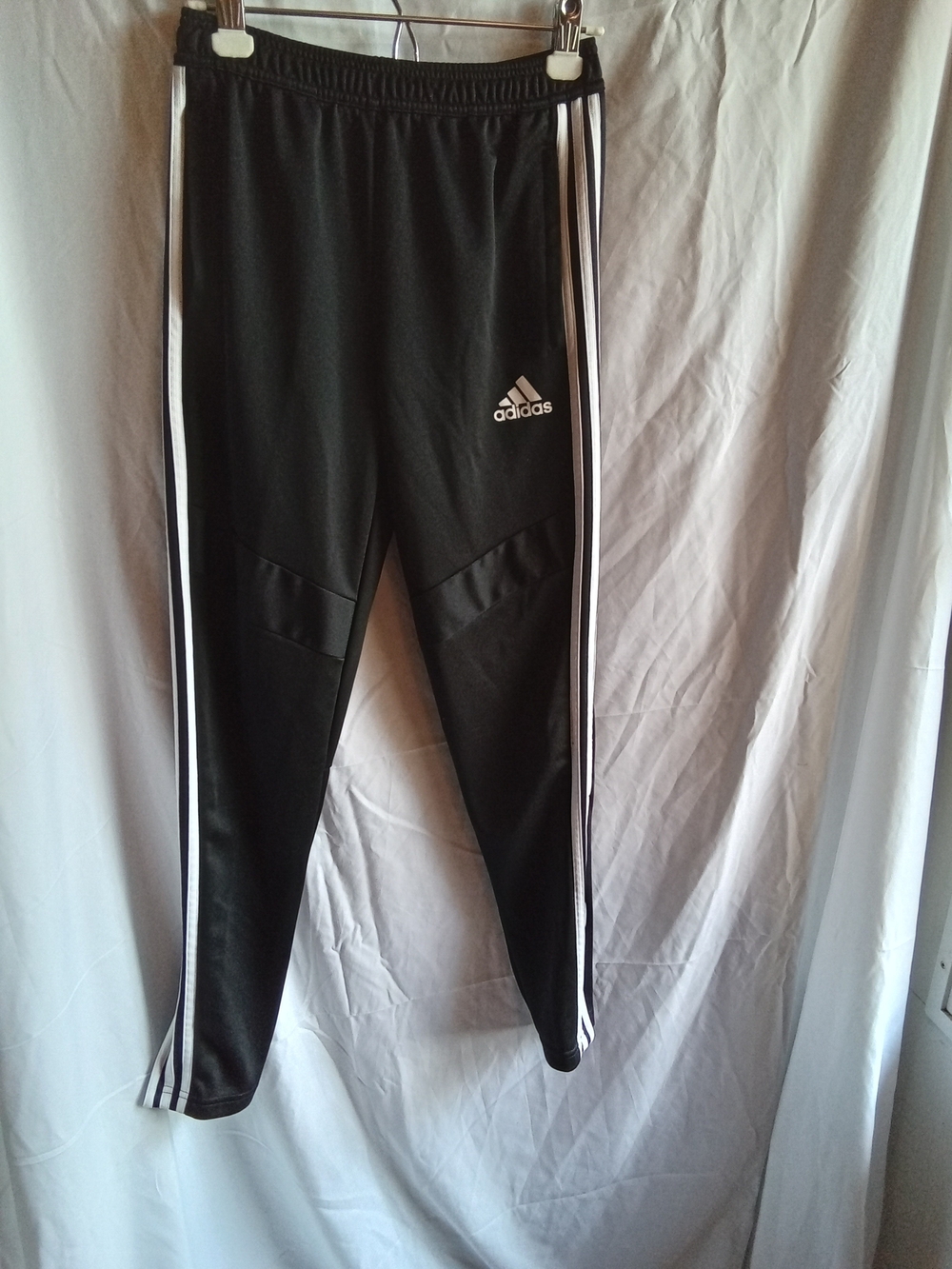 adidas Black Jogger Pants with White Side Stripes